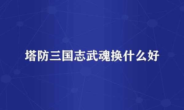 塔防三国志武魂换什么好