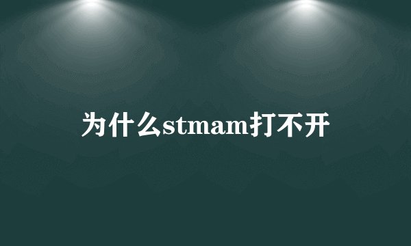 为什么stmam打不开