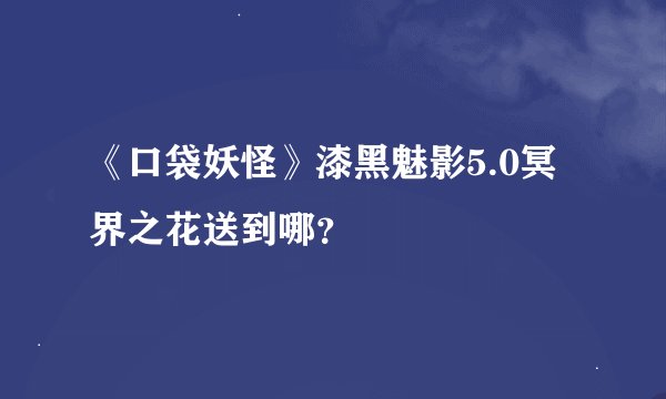 《口袋妖怪》漆黑魅影5.0冥界之花送到哪？
