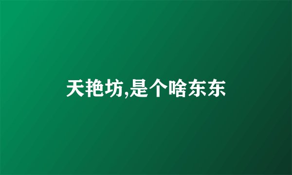 天艳坊,是个啥东东