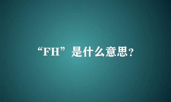 “FH”是什么意思？