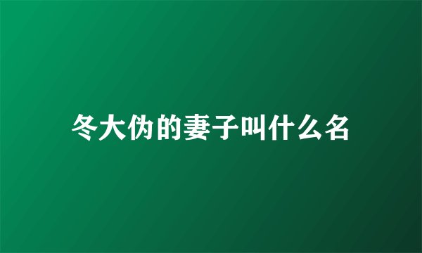冬大伪的妻子叫什么名