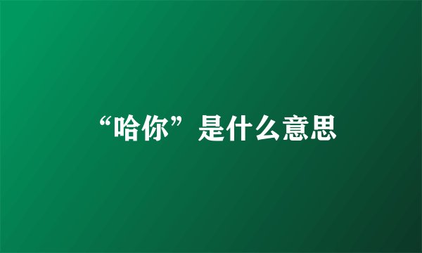 “哈你”是什么意思