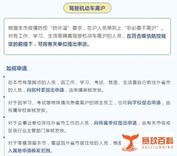 上海关于“离沪”返乡的最新规定