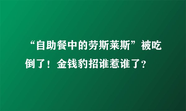 “自助餐中的劳斯莱斯”被吃倒了！金钱豹招谁惹谁了？