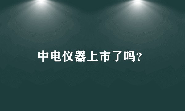 中电仪器上市了吗？