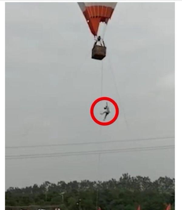 湖南株洲一男子从热气球上坠落死亡