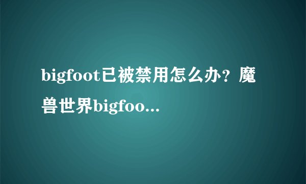 bigfoot已被禁用怎么办？魔兽世界bigfoot已被禁用解决方法