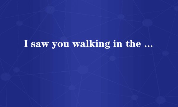 I saw you walking in the rain整首歌翻译中文？