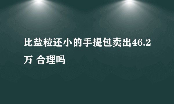 比盐粒还小的手提包卖出46.2万 合理吗