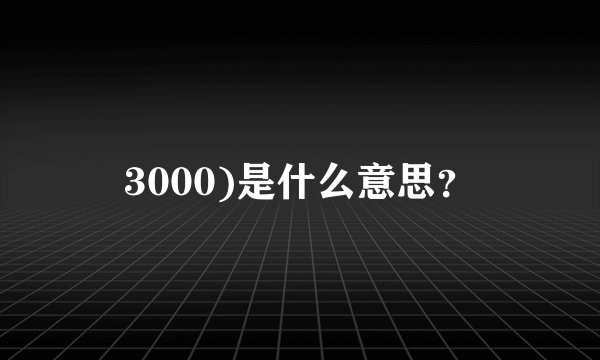 3000)是什么意思？