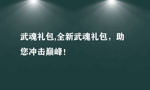 武魂礼包,全新武魂礼包，助您冲击巅峰！