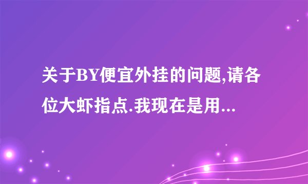 关于BY便宜外挂的问题,请各位大虾指点.我现在是用的是by便宜3