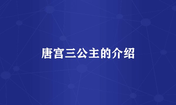 唐宫三公主的介绍