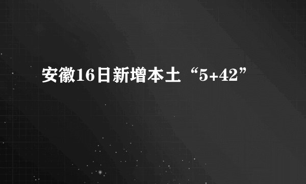 安徽16日新增本土“5+42”