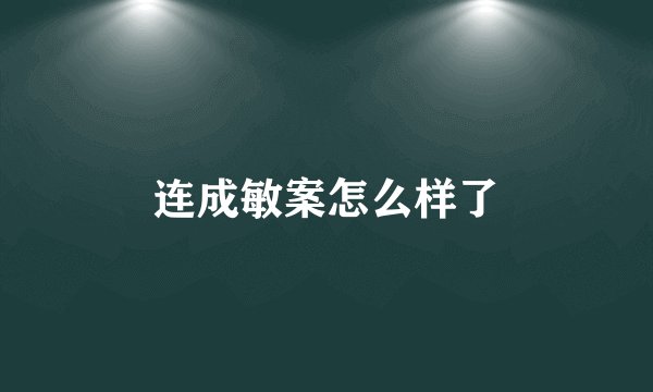 连成敏案怎么样了