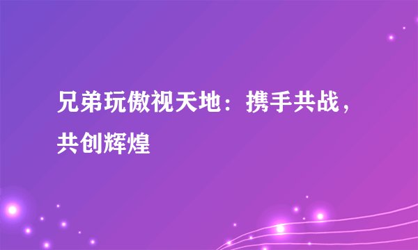 兄弟玩傲视天地：携手共战，共创辉煌