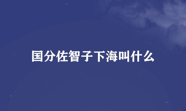 国分佐智子下海叫什么