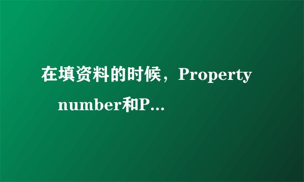 在填资料的时候，Property number和Property name什么意思