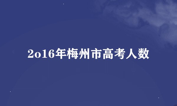 2o16年梅州市高考人数