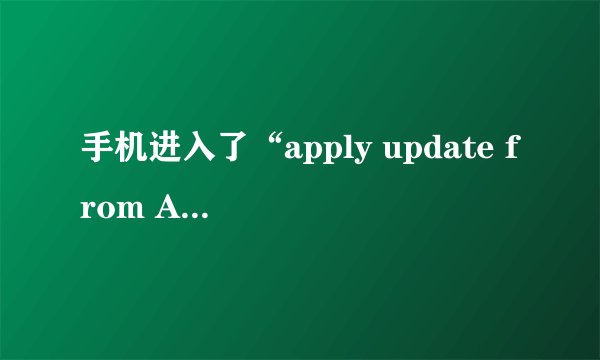 手机进入了“apply update from ADB”，是什么