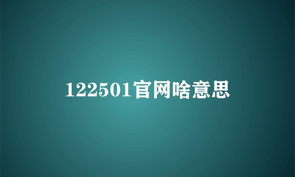 122501官网啥意思