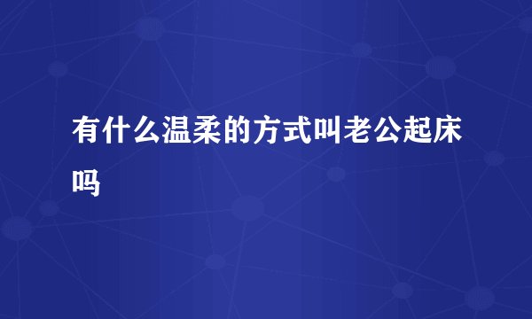 有什么温柔的方式叫老公起床吗
