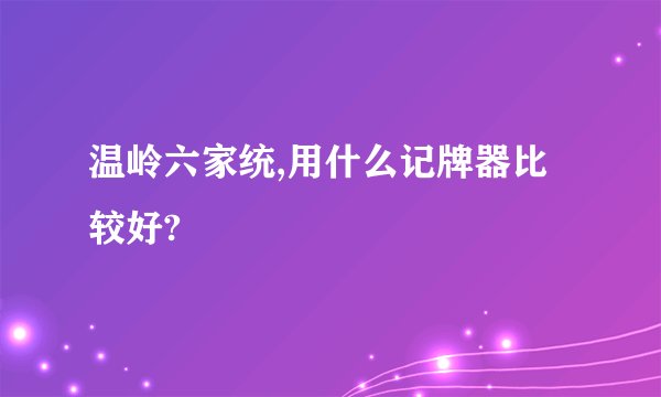温岭六家统,用什么记牌器比较好?