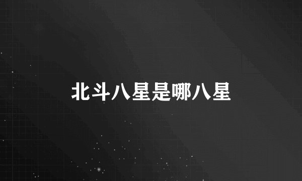 北斗八星是哪八星
