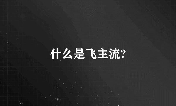 什么是飞主流?