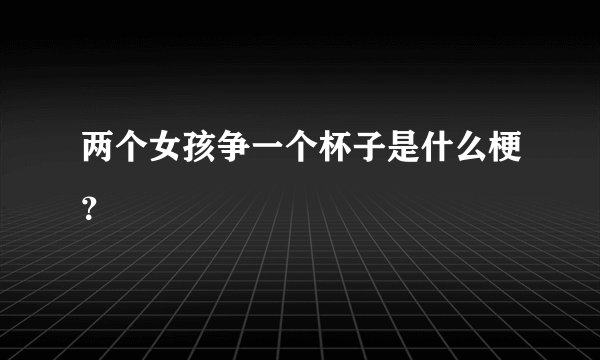 两个女孩争一个杯子是什么梗？