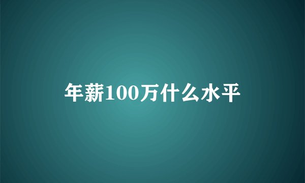 年薪100万什么水平