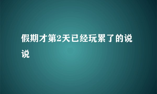 假期才第2天已经玩累了的说说