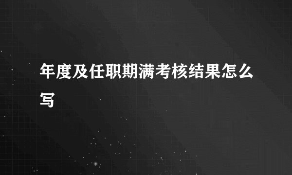 年度及任职期满考核结果怎么写