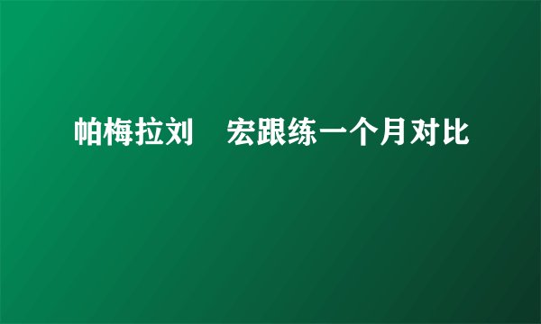 帕梅拉刘畊宏跟练一个月对比