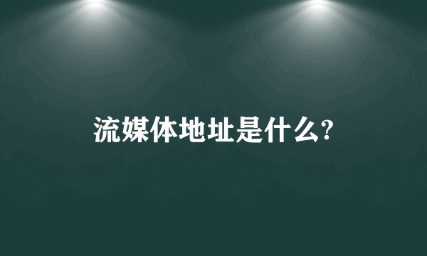流媒体地址是什么?