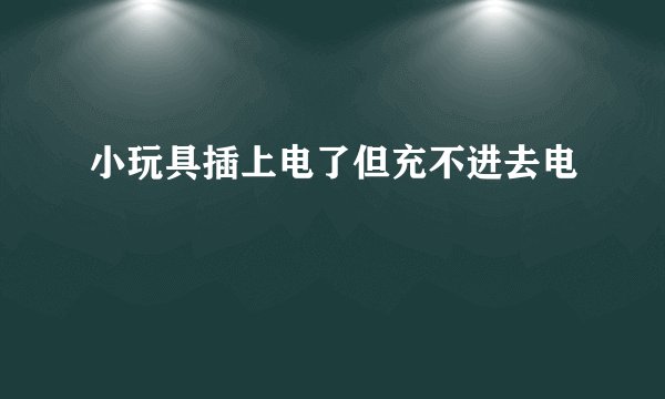 小玩具插上电了但充不进去电