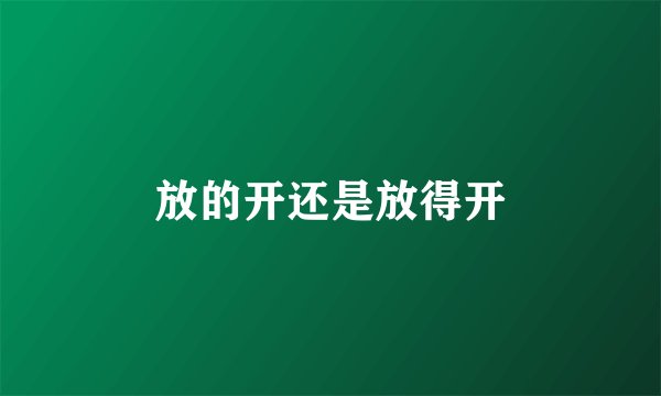 放的开还是放得开
