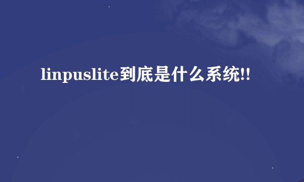 linpuslite到底是什么系统!!