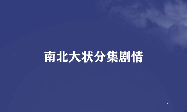 南北大状分集剧情