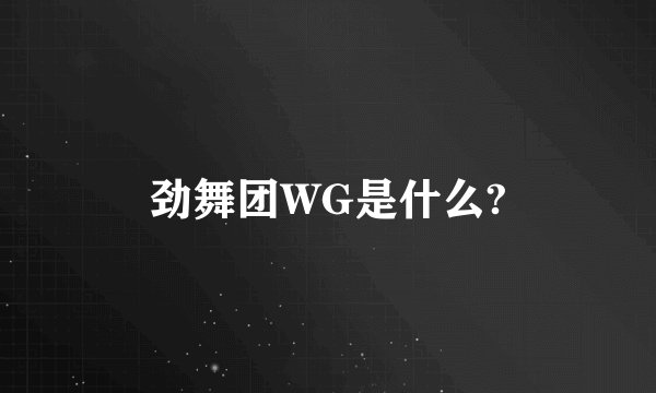 劲舞团WG是什么?