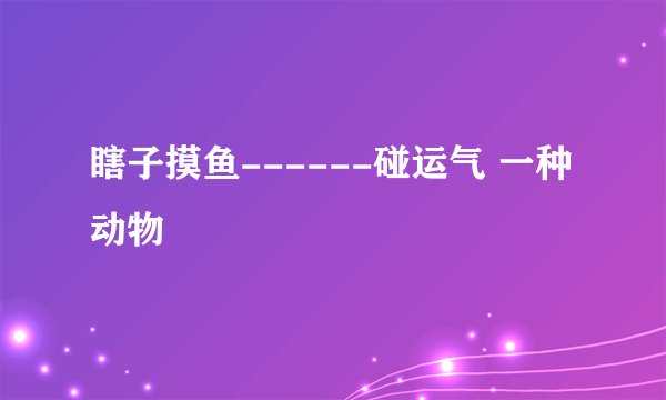 瞎子摸鱼------碰运气 一种动物