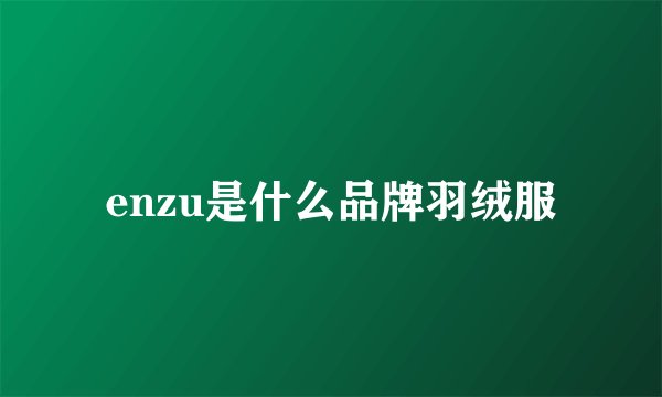 enzu是什么品牌羽绒服