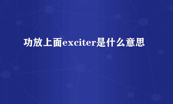 功放上面exciter是什么意思