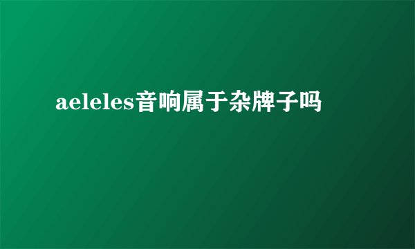 aeleles音响属于杂牌子吗