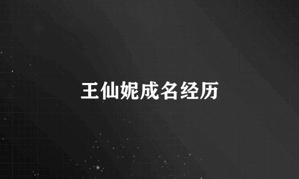 王仙妮成名经历