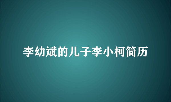 李幼斌的儿子李小柯简历