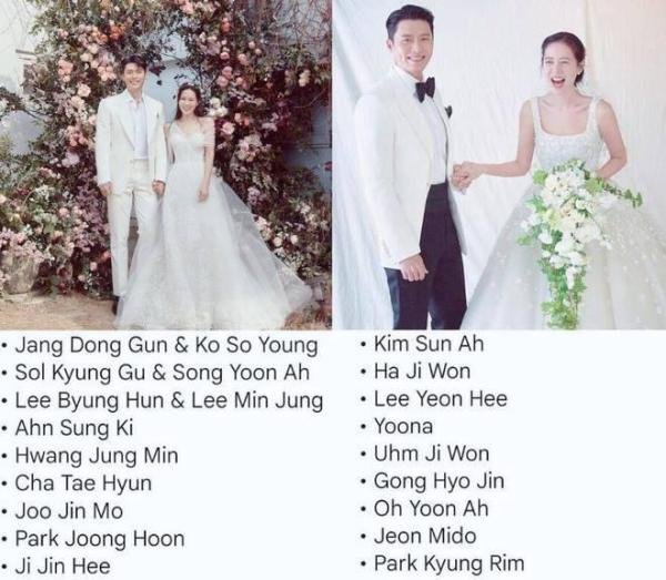 玄彬孙艺珍婚礼众星云集 宋仲基低调现身送祝福