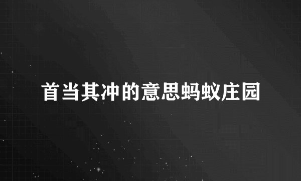 首当其冲的意思蚂蚁庄园