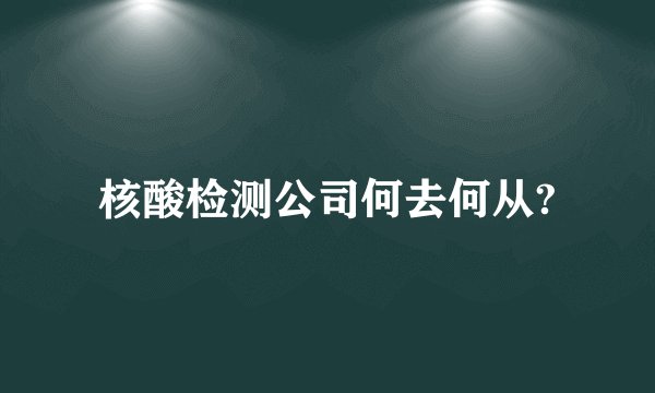 核酸检测公司何去何从?
